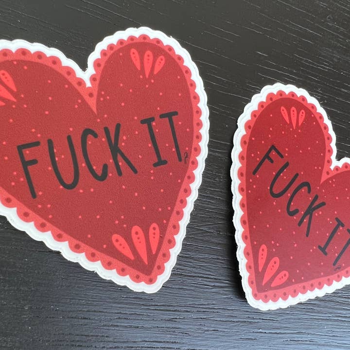 Sticker Fuck It Coeur Rouge pour la vente par jd.stitch