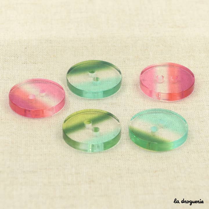 "Round cocktail button 2 holes" 25 mm for wholesale by LA DROGUERIE