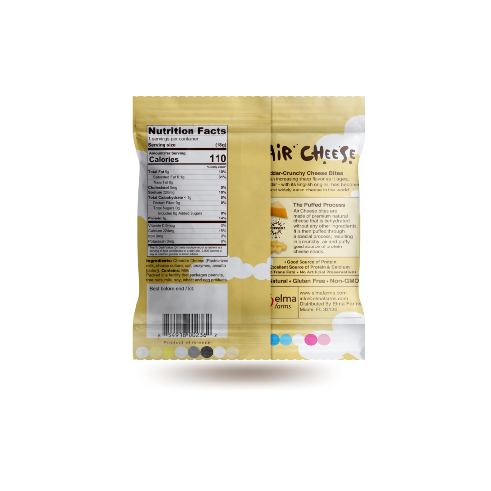 POSHI – Großhandel Gepuffte Snacks – Luftkäse Cheddar 0,63 oz/200 ct1