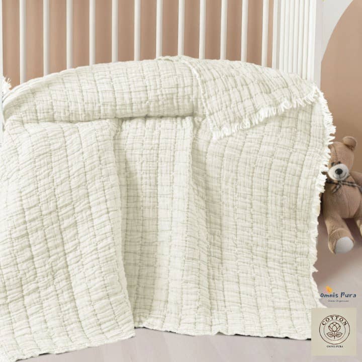 Omnis Pura – wholesale Quilt – Kids & Baby – 100% Cotton Muslin Baby Quilted Blanket – Unisex 115x125 cm 2