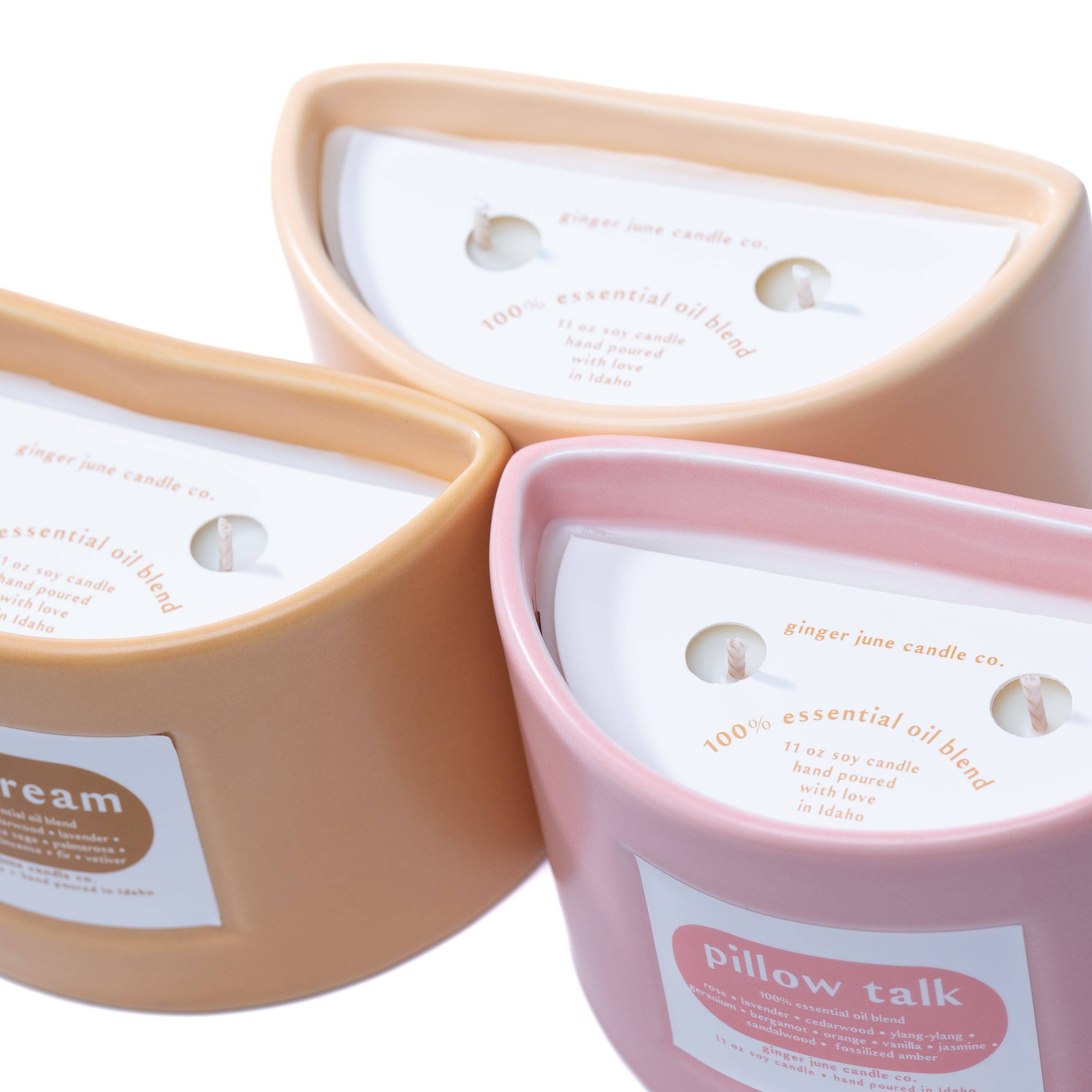 Ginger June Candle Co. - Venta al por mayor Velas en tarros - vela de media luna • 11 oz • 100% aceite esencial • 5 fragancias opti1