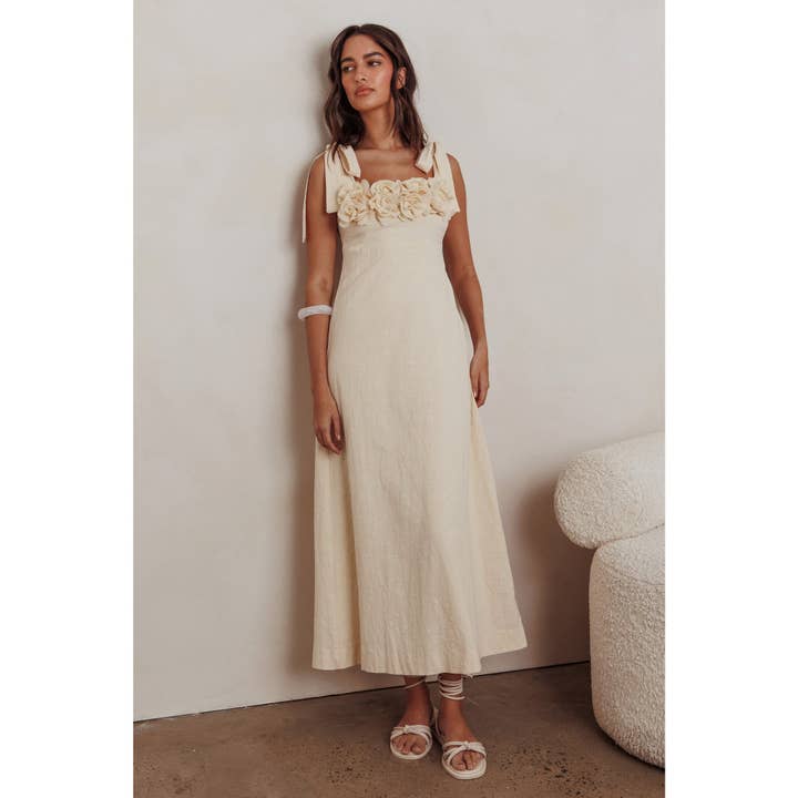 One and Only Collective - Wholesale Dress - Women's - SHOULDER STRAP WOVEN MAXI DRESS
