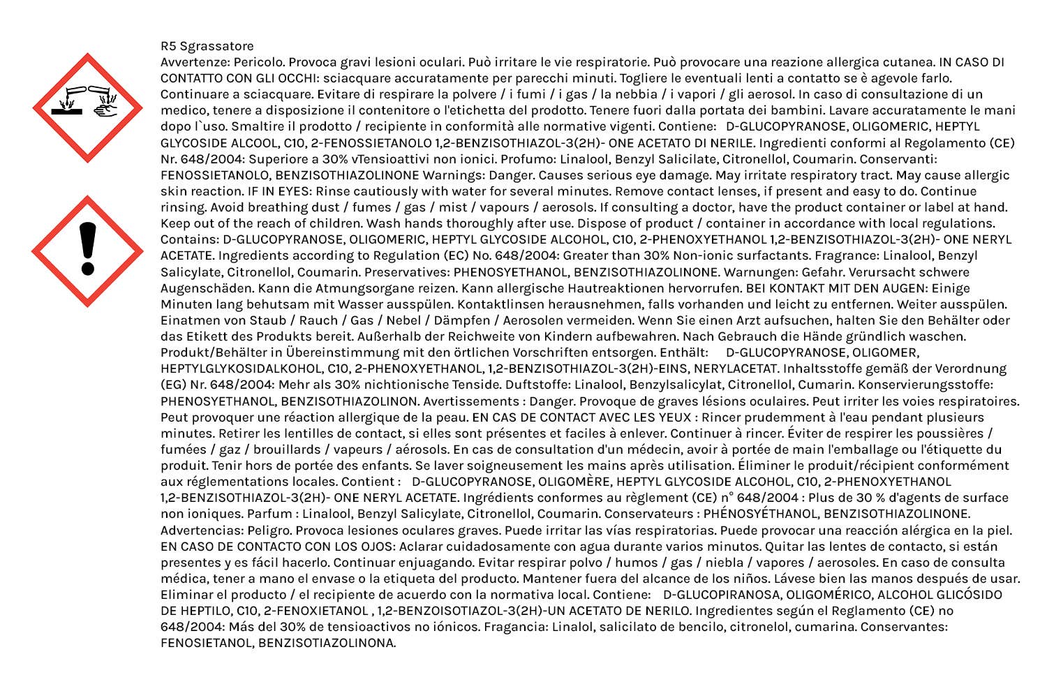 R5 - Vendita all'ingrosso Detergente multisuperficie - R5 Kit Sgrassatoren ricaricabile 750 ml - Made in Italy 5