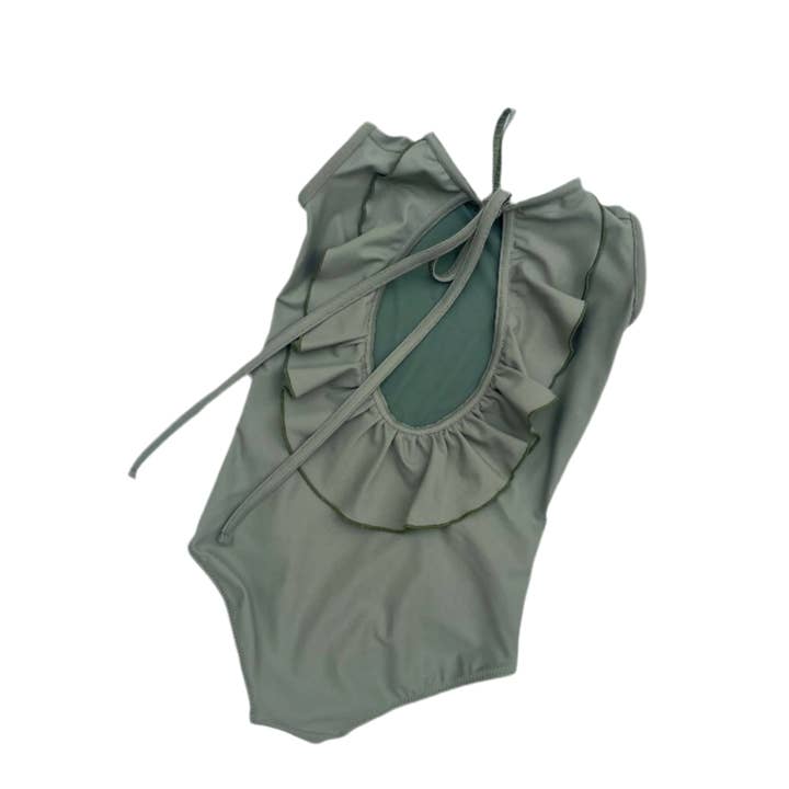 PALMA SWIMSUIT IN GREEN LICHEN - NO SLEEVES for wholesale by Casa Blue Swim