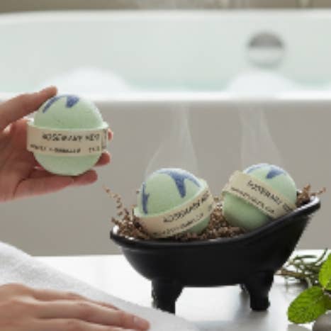 Rosemary Mint 2 Inch Round Bath Bomb ( 2.5 oz. ) for wholesale by Bath Bums
