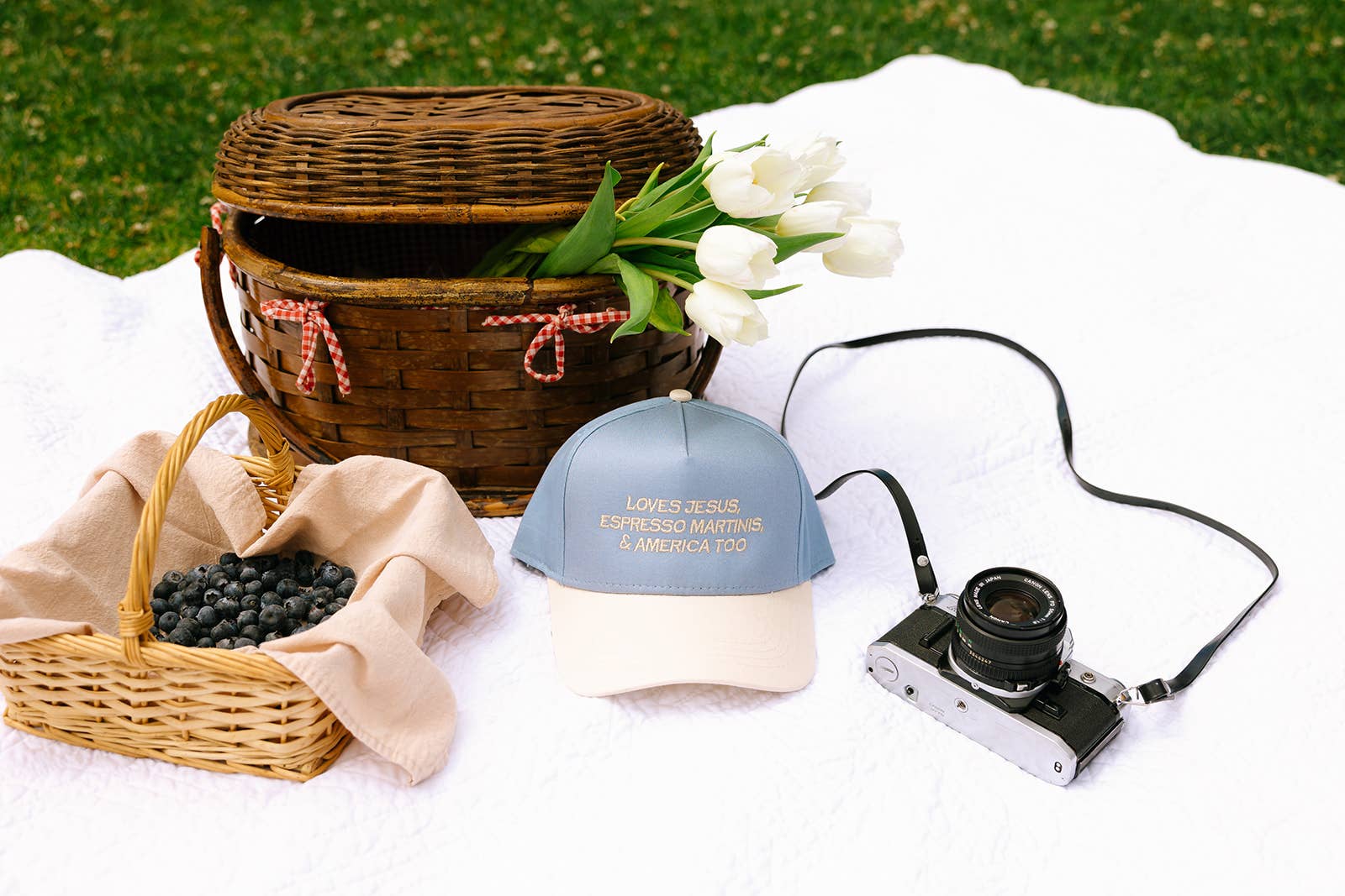 Ruby Moon - Wholesale Baseball Cap - Women's - Loves Jesus Espresso Martinis & America Too- 4th Of July Hat1