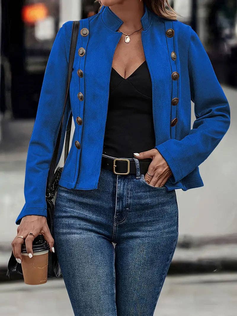 EmberLoom – wholesale Coat – Women’s – Women's Suede Double-Breasted Vintage Coat with Buttons2