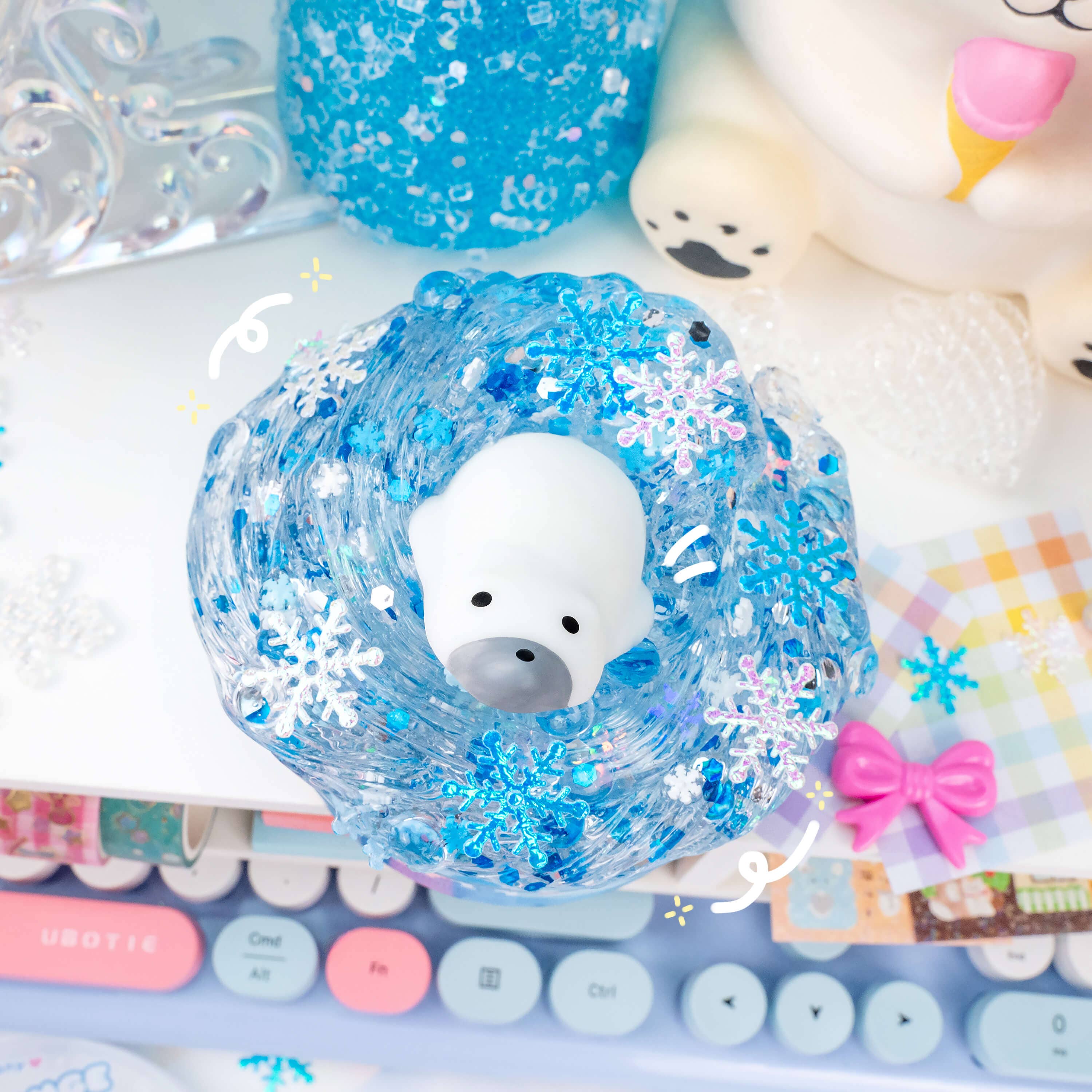 Kawaii Slime Company – wholesale Slajm - Barn – Polar Bear Plunge Clear Signature Dome™ Slime (4 st/förpackning)6