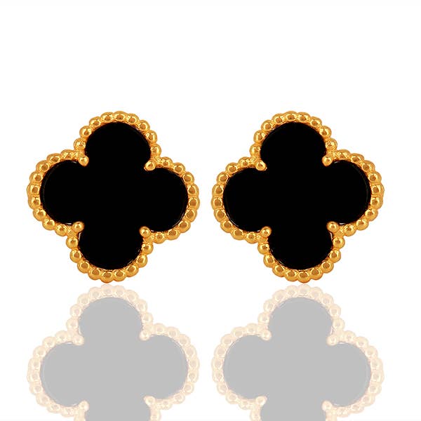 Tops trèfle en onyx noir pour la vente par Mined Jewels