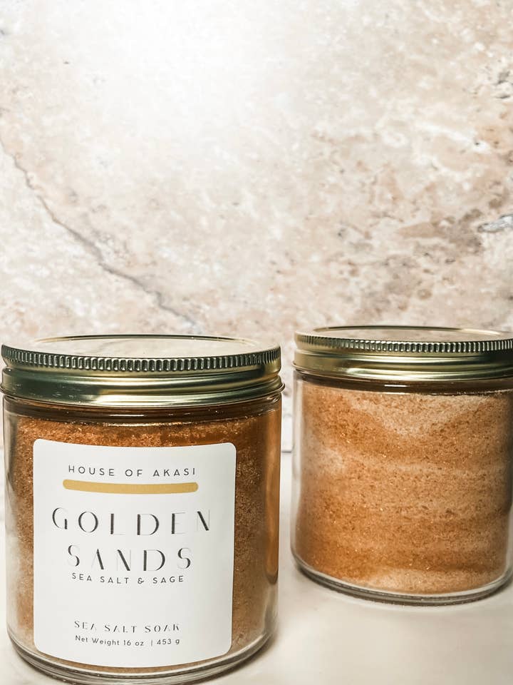 Golden Sands Sea Salt Soak Sage & Sea Salt - 15.5 ounce for wholesale by House Of Akasi
