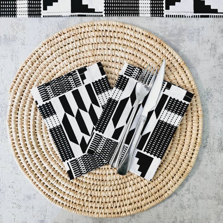 Conjunto de 4 | 8 Guardanapos | 40x40cm | Ankara Wax 100% Algodão por atacado de Mashona Collections