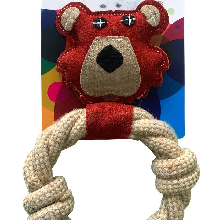 Playtime Bear & Rope Natural Dog Toy for wholesale by Angel Pet Supplies Inc.