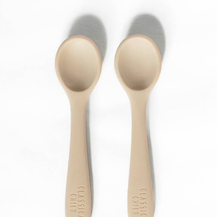 Linen Silicone Spoon 2 Pack for wholesale by Classical Child