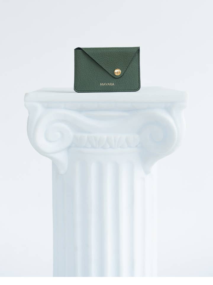 Green Leather Card Holder for wholesale by MAVARA