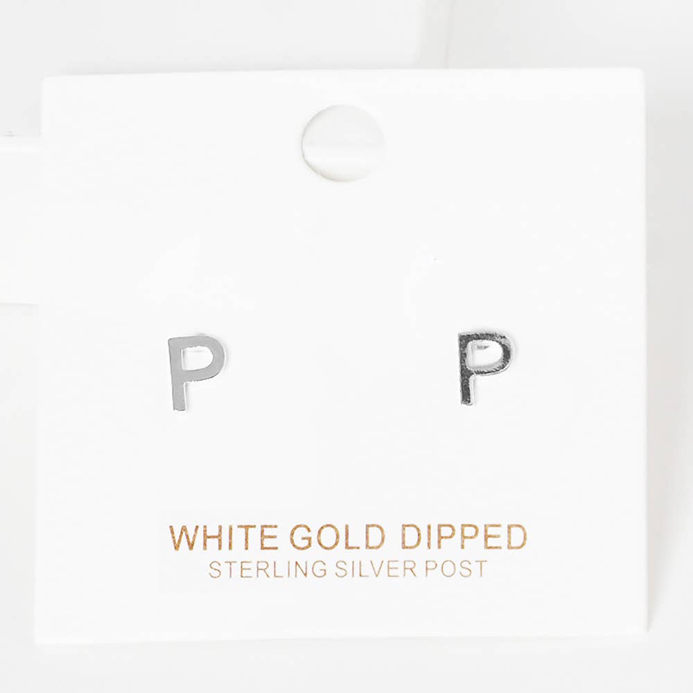 Sensibling Corp. - Wholesale Stud/Post Earrings - Gold Dipped Metal Initial Monogram Stud Earrings35