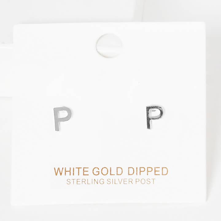 Sensibling Corp. - Wholesale Stud/Post Earrings - Gold Dipped Metal Initial Monogram Stud Earrings35