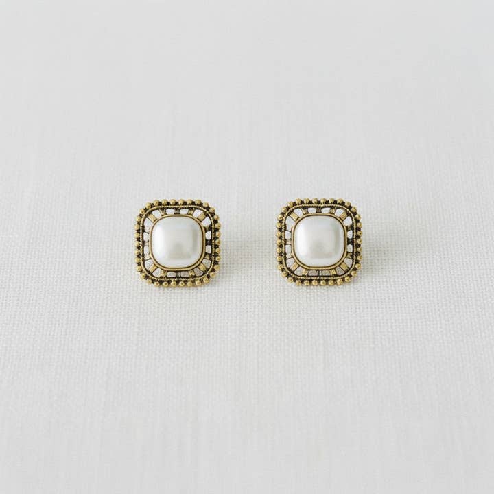 Geometriska pärlörhängen med vintagekänsla för wholesale av Ellemadera