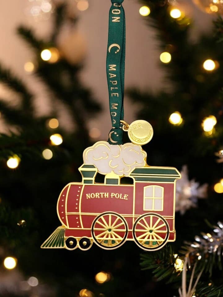 Classic Enamel Gold Train for wholesale by Maple Moon Gifts