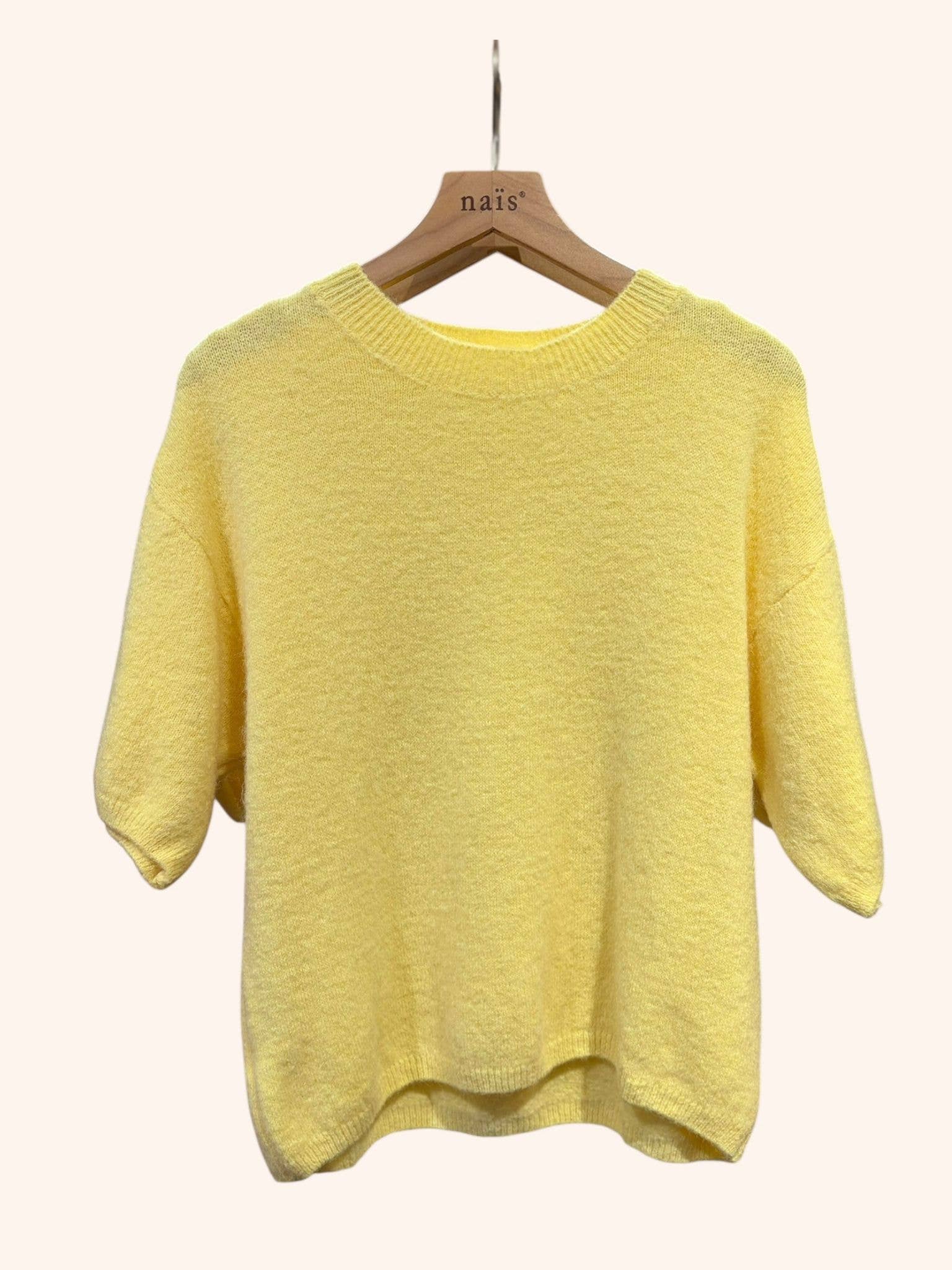 NAÏS PARIS - Wholesale Knit Sweater - Women's - ROUND NECK SHORT SLEEVE SWEATER IN SUPERFINE ALPACA32