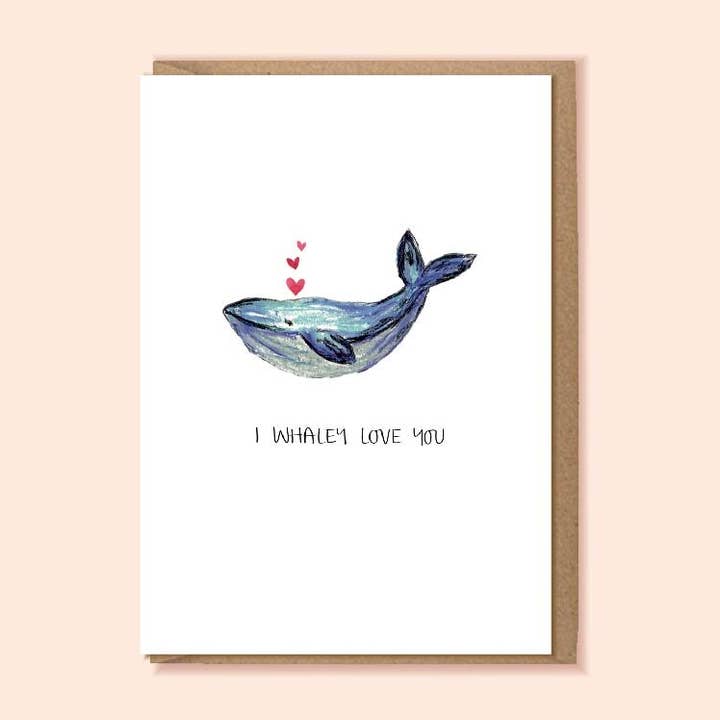 I WHALEY LOVE YOU A6 Card for wholesale by Jemma Leigh Design