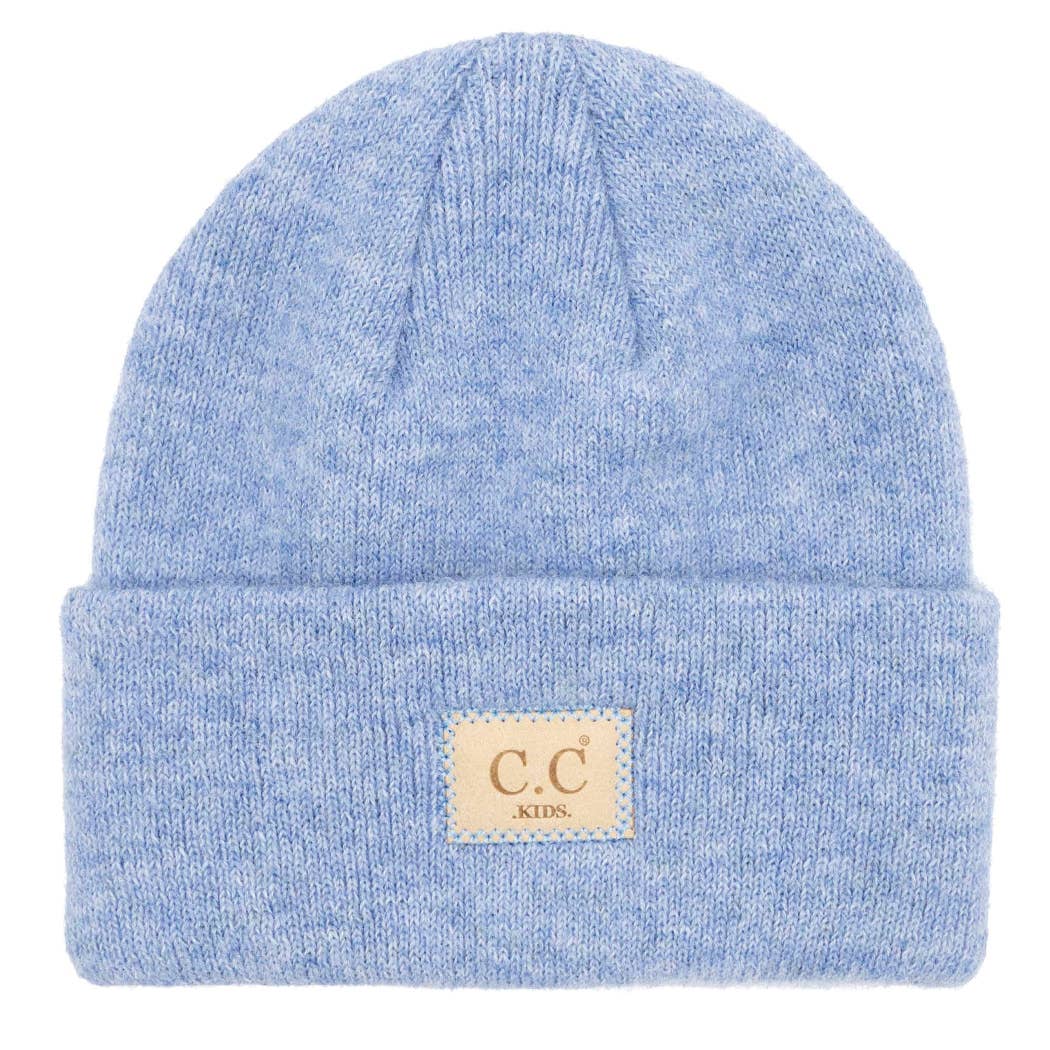 Fashion City – Engroshandel Beanie - Børn – Børn Ruskind Patch Heather Classic Beanie1