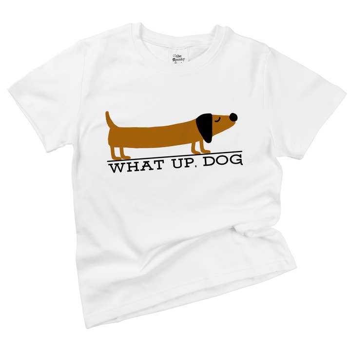 What Up Dog? Organic Cotton Baby Bodysuit and Toddler Shirt for wholesale by Spunky Stork