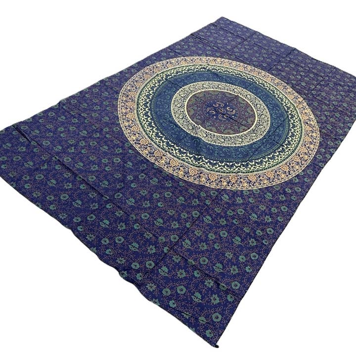 Lungta Imports - Wholesale Tapestry/Textile - Floral Mandala Tapestry Wall Decor Beach Throw 80X50 Inches11