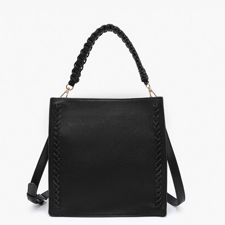 Jen & Co. - Wholesale Tote Bag - Women's - M2619 Esme Whipstitch Detail Tote w/ Braided Handle