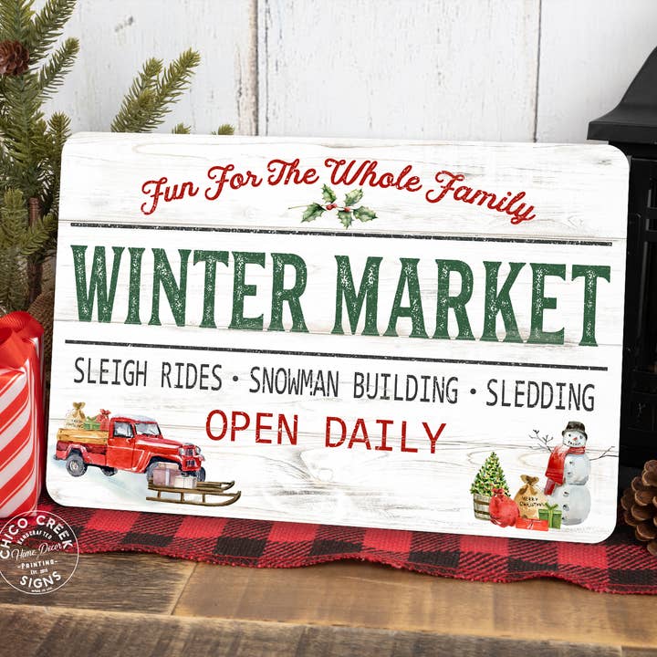 Vintermarked juleskilt 108120097010 for engroshandel hos Chico Creek Signs