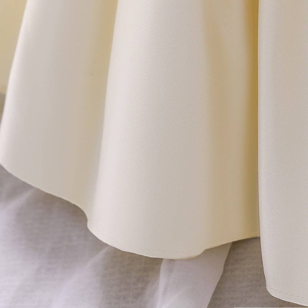 MyKids-USA® - Wholesale Dress - Baby - Baby Girl Solid Color Bow Patched Design Sleeveless Western Style Satin Dress13