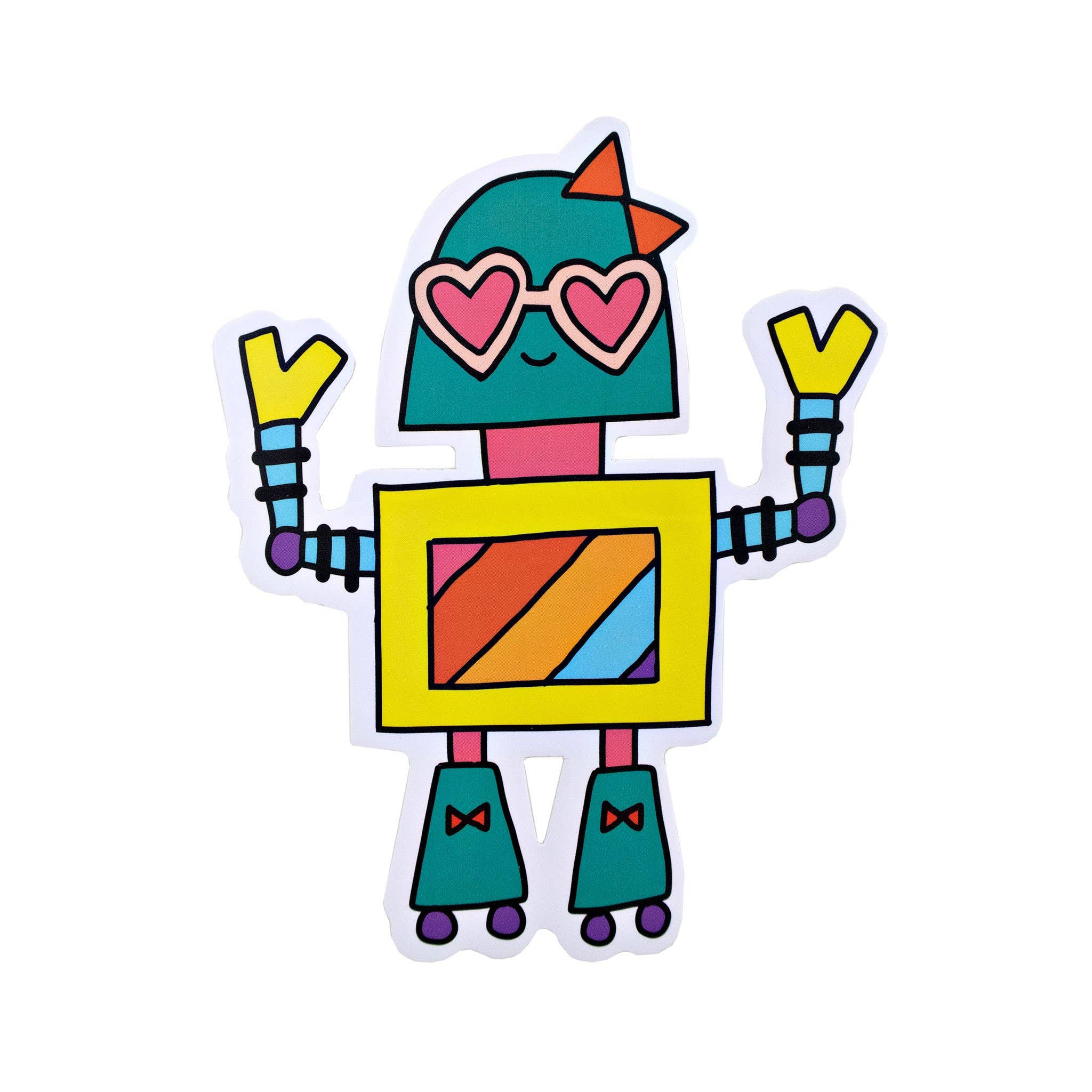 Pipsticks - Wholesale Sticker - Roller Skate Robot Vinyl Sticker