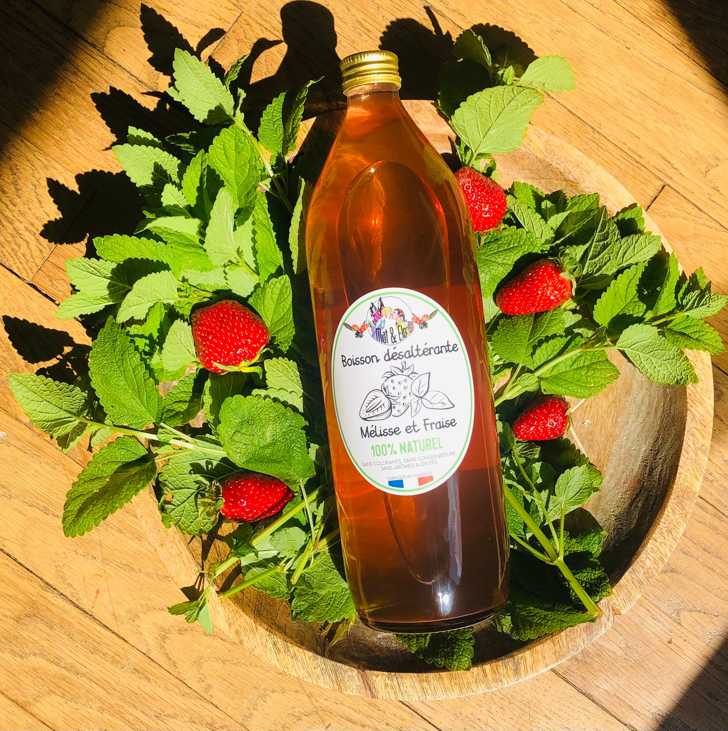 Mat & elo - Wholesale Non-Alcoholic Aperitif/Mocktail - Drink “Melissa and Strawberry” - 1 liter3