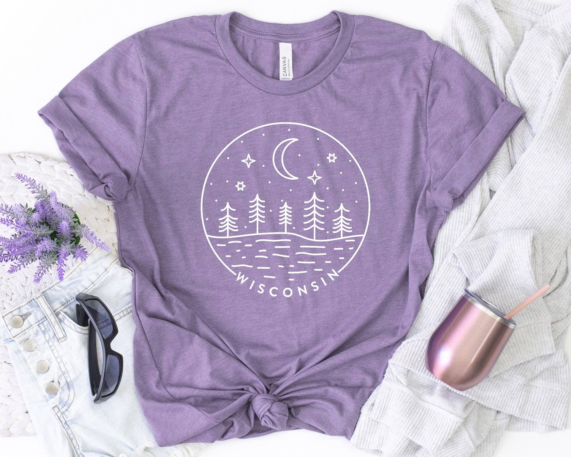Autumn Rose Co. - Wholesale Screen Printed T-Shirt - Women's - Wisconsin Night Tee, Women Wisconsin Shirts, Graphic Tee3