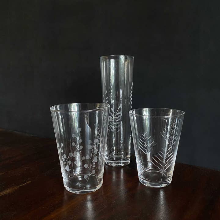 Canvas Home – wholesale Champagne flute – Sienna Botanical Etched Champagne Glasses, Mixed Set/65