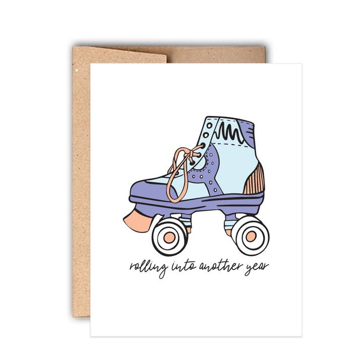 Rolling Into Another Year Letterpress Birthday Card for wholesale by Stack Paper Press