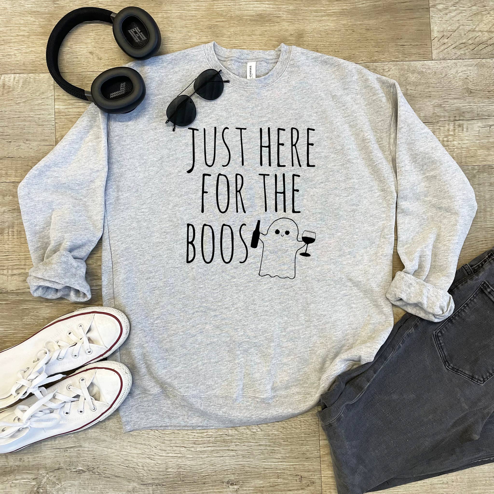 Moonlight Makers - Wholesale Graphic Sweatshirt - Unisex - Here For The Boos - Unisex Sweatshirt - Halloween, Funny