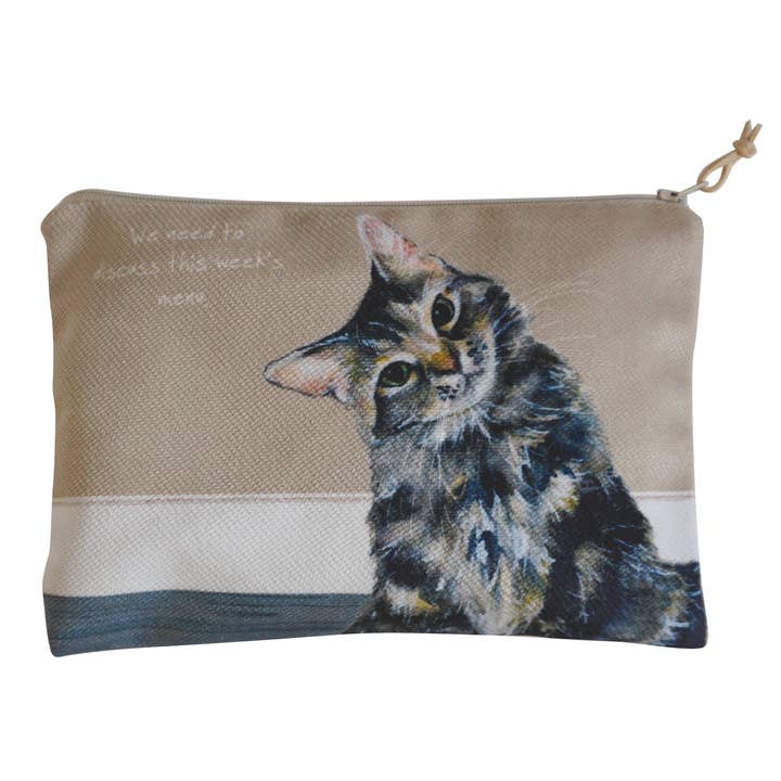 Tabby Cat Zip Purse | Artist Anna Danielle for wholesale by The Little Dog Laughed