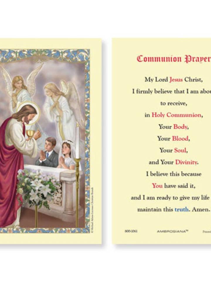 FIRST HOLY COMMUNION HOLY CARD for wholesale by SAN JUDITAS RELIGIOUS ARTICLES