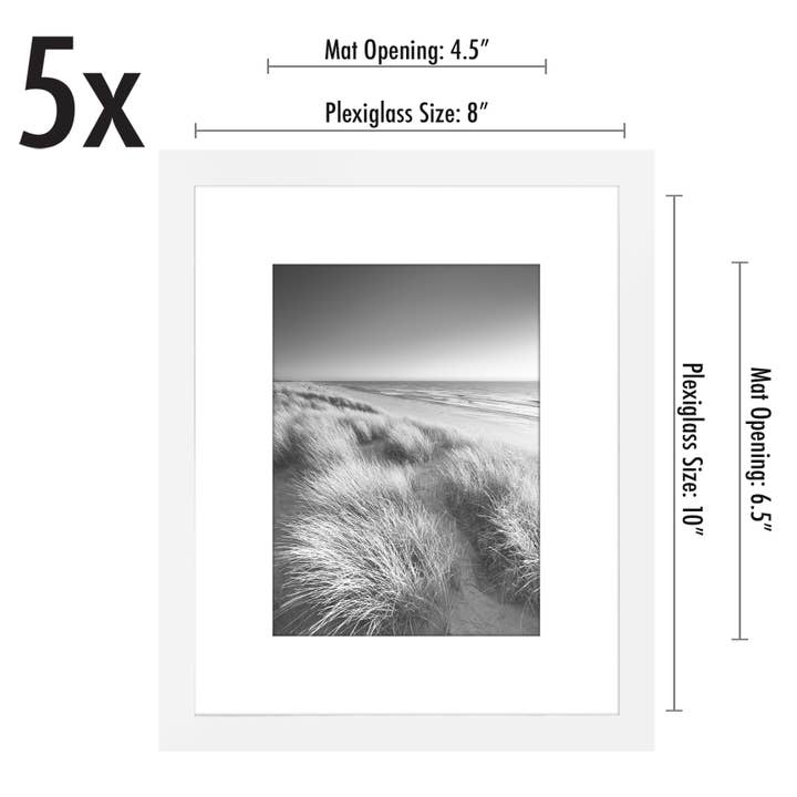 Americanflat - Wholesale Picture Frame - Americanflat Picture Frame with Mat Slim Molding (5 Pack)119