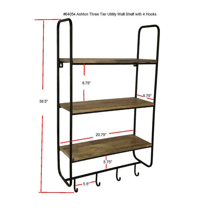 Wilco Home - Wholesale Wall Mounted Shelf - Ashton Three Tier Utility Wall Shelf2
