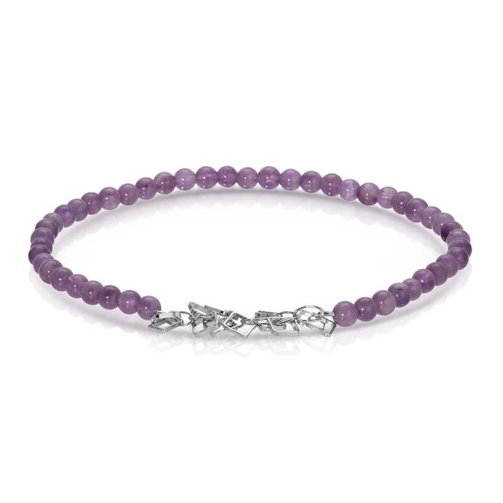 Ankle Bracelet | Amethyst (Purple) Mini Beaded Gemstones for wholesale by My Fun Colors