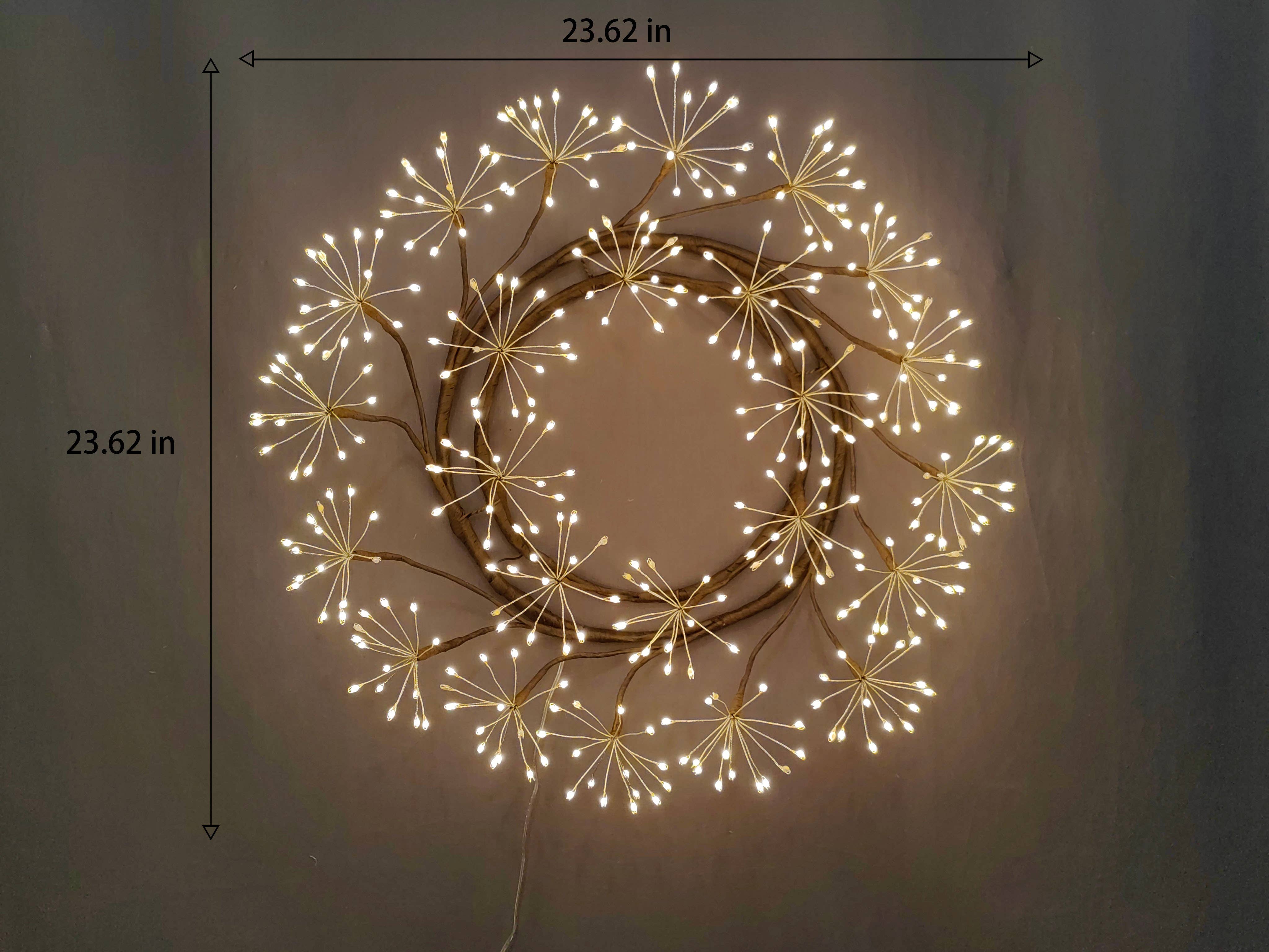 Hi-Line Gift Ltd. - Wholesale Christmas Decoration - 24in LED Christmas Wreath Brown Indoor Hanging Holiday Decor5