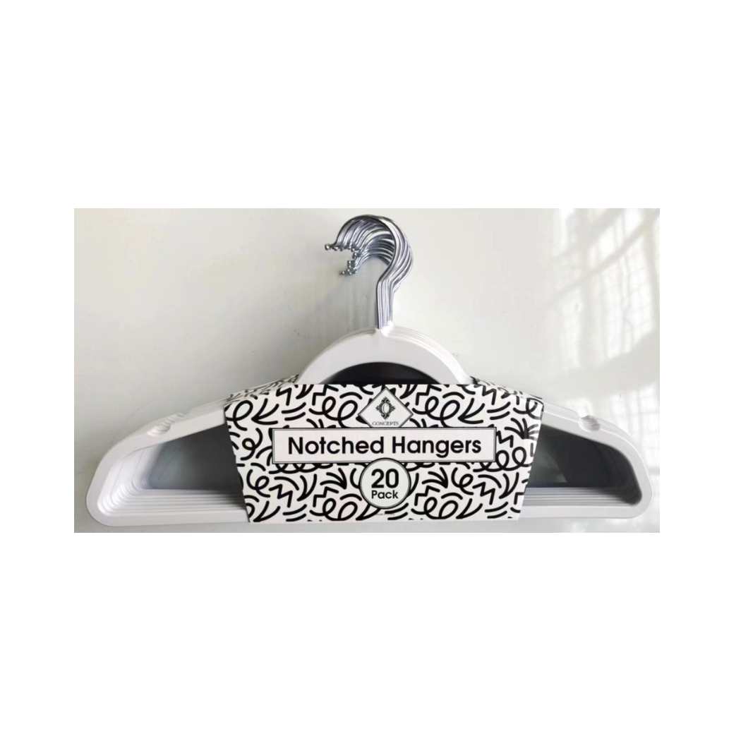Concepts In Time - Wholesale Clothes hangers - Concepts 20pk Notched Plastic Hangers – Durable3