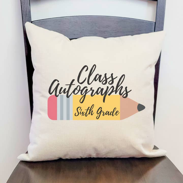 6th Grade Autograph Pillow Cover for wholesale by Go Charlotte