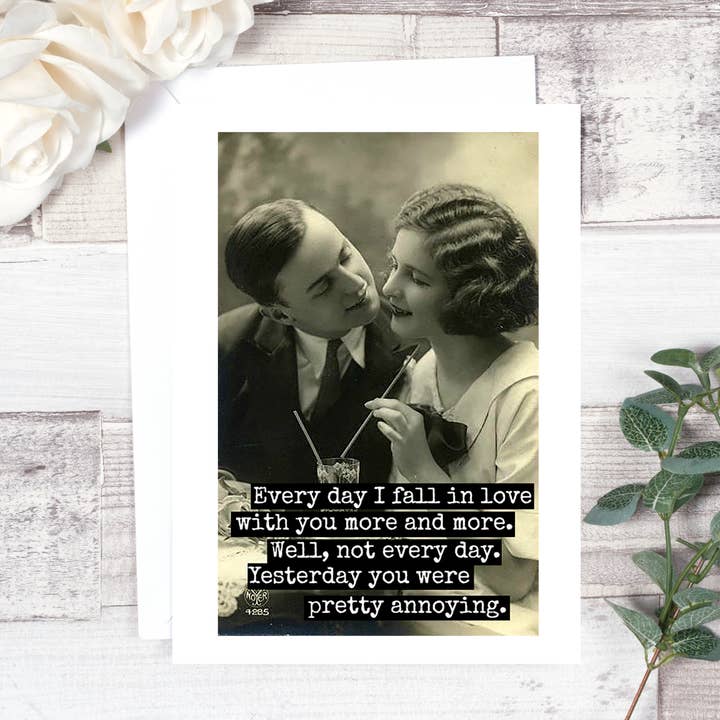 Raven's Rest Studio - Wholesale Love card - Funny Greeting Card. Every Day I Fall In Love With You...4