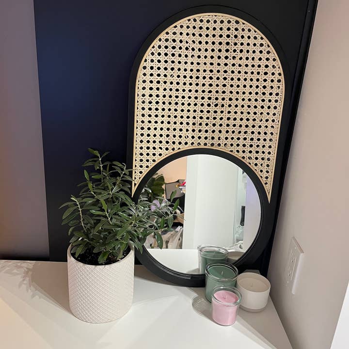 Coucou Bamboo - Wholesale Wall Mirror - 60cm Oval Wood Mirror|Oval mirror decor made of wood frame