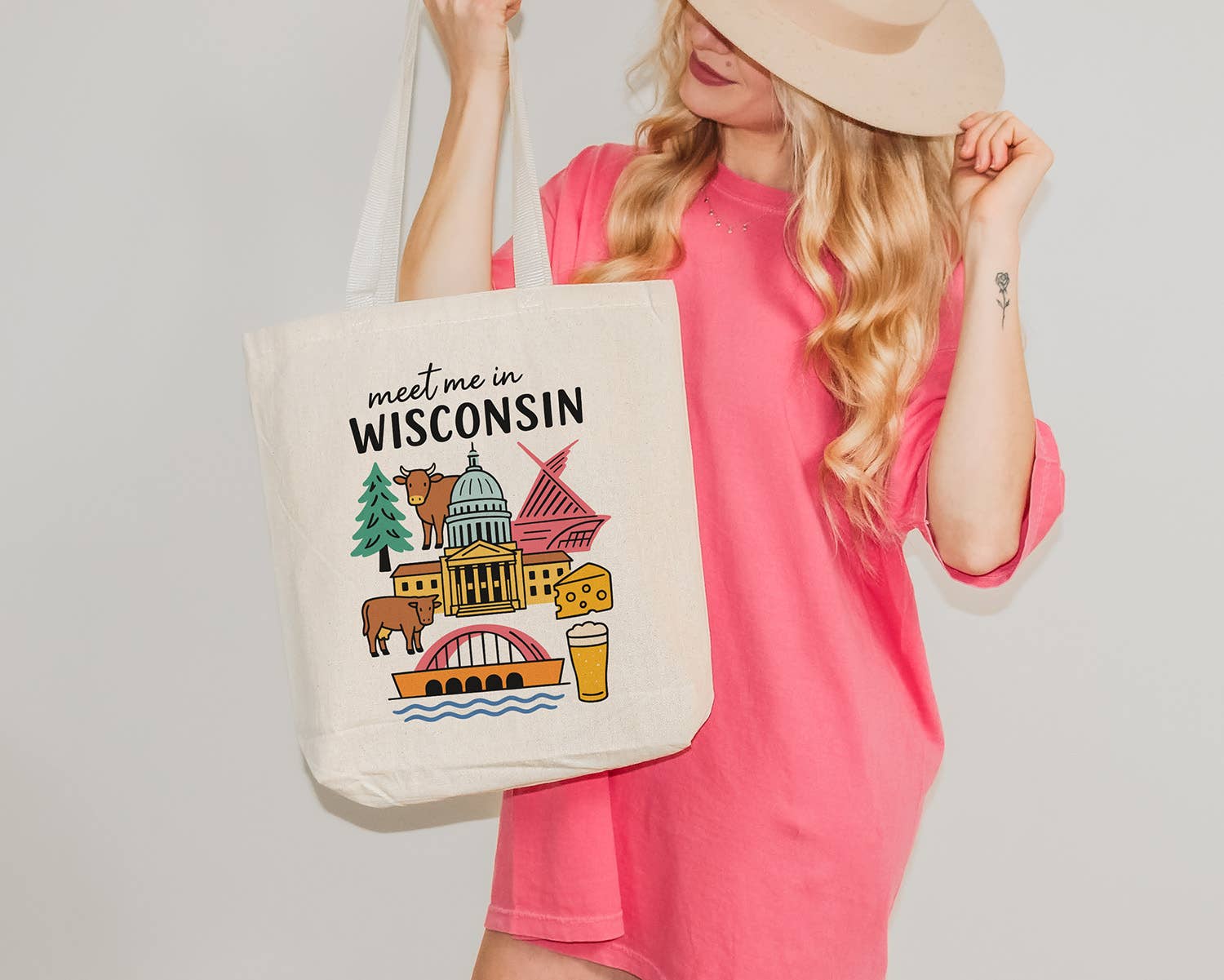 Lucky Luna Apparel - Wholesale Tote Bag - Women's - Meet Me In Wisconsin Tote Bag1