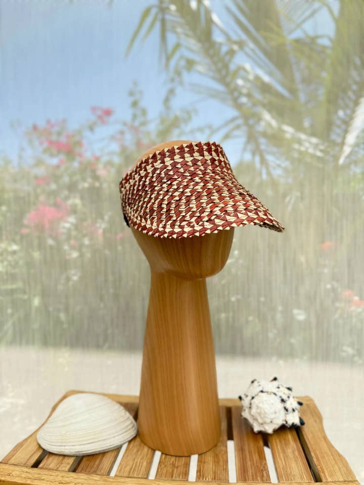 Handmade Palm Leaf Sun Visor: Beach Hat, Authentic Design for wholesale by Crafts Love Dreams