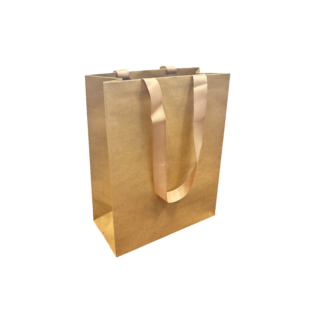 Kis Paper - Wholesale Gift Bag - Contour Luxe 8x4x10 Kraft Paper Bags Brown Handle1