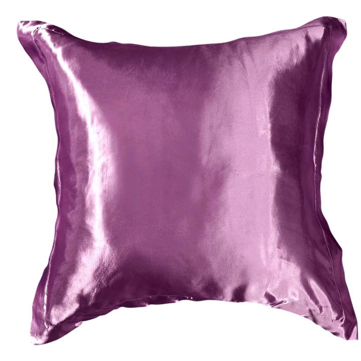 Tache Satin Ruffle Dark Purple Midnight Bloom Euro Sham (BM6438) for wholesale by Tache Home Fashion